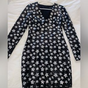 Sequin black & silver star dress
